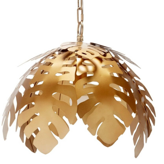 Gold Tropical Leaf Pendant - Fairley Fancy