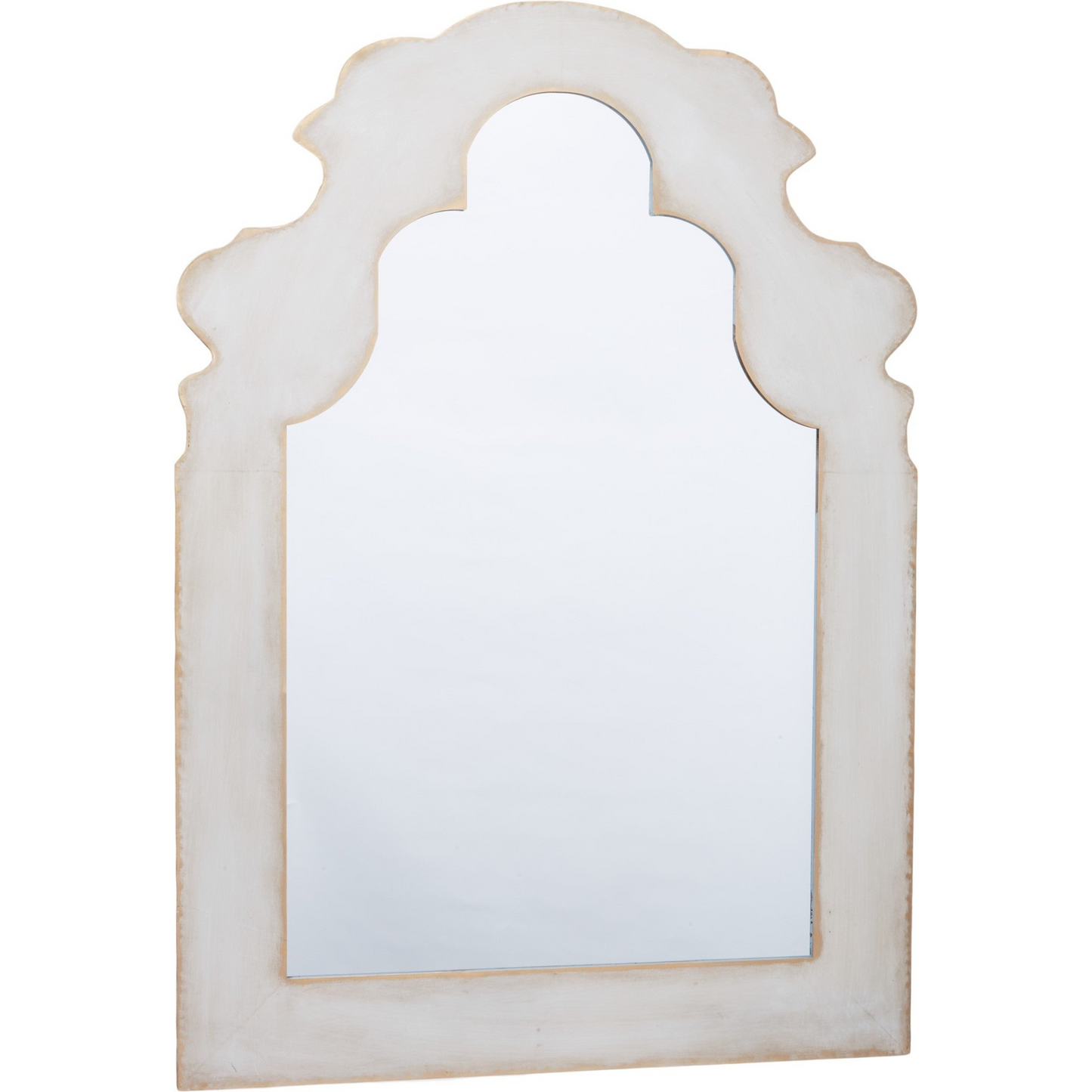 Luna Grey Washed Metal Mirror With Brushed Gold Edges - Fairley Fancy