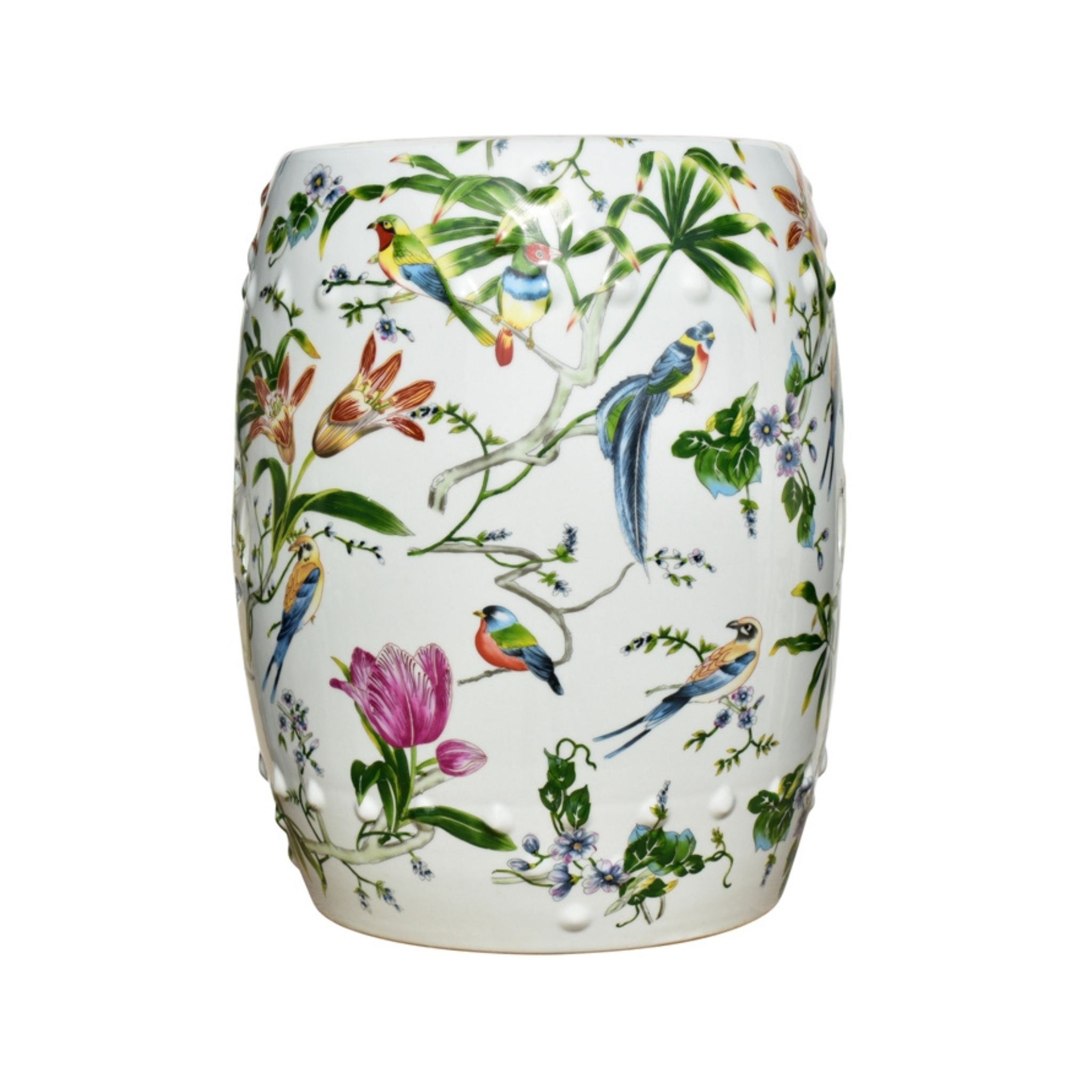 Porcelain Lily Garden Stool - Fairley Fancy