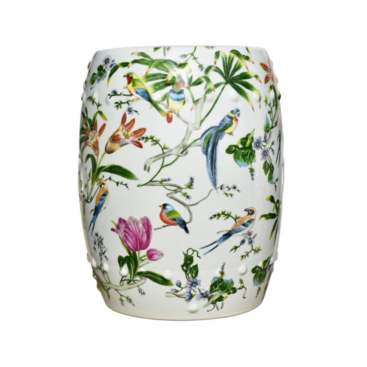 Porcelain Lily Garden Stool - Fairley Fancy