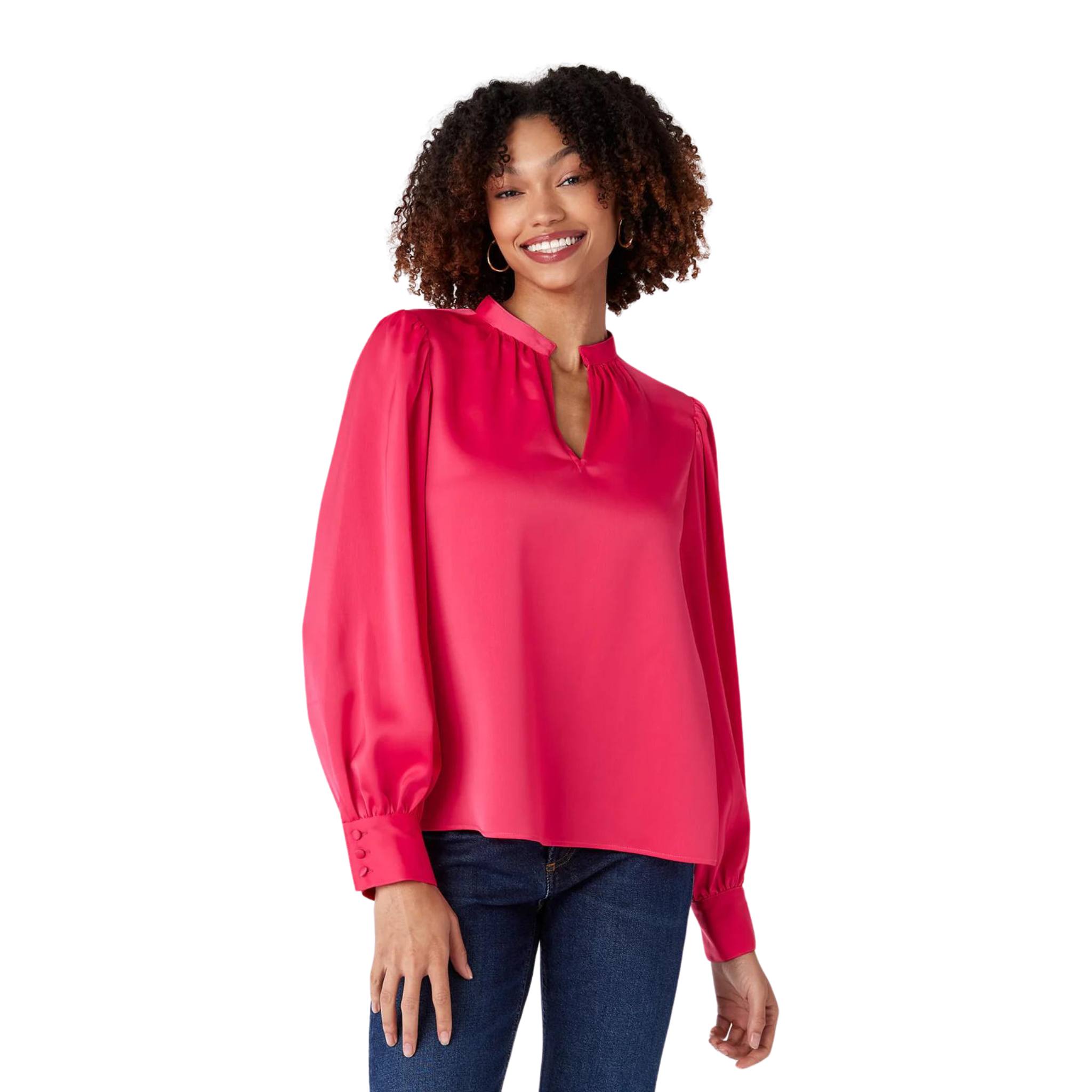 Lydie Top in Vivacious Pink - Fairley Fancy