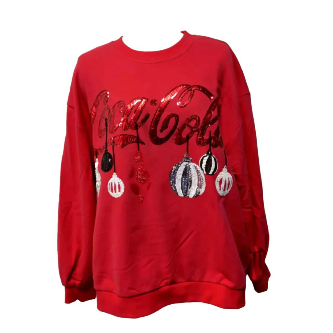 Red Coca-Cola Ornament Sweatshirt - Fairley Fancy