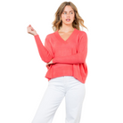 Knit Sweater Top in Coral - Fairley Fancy