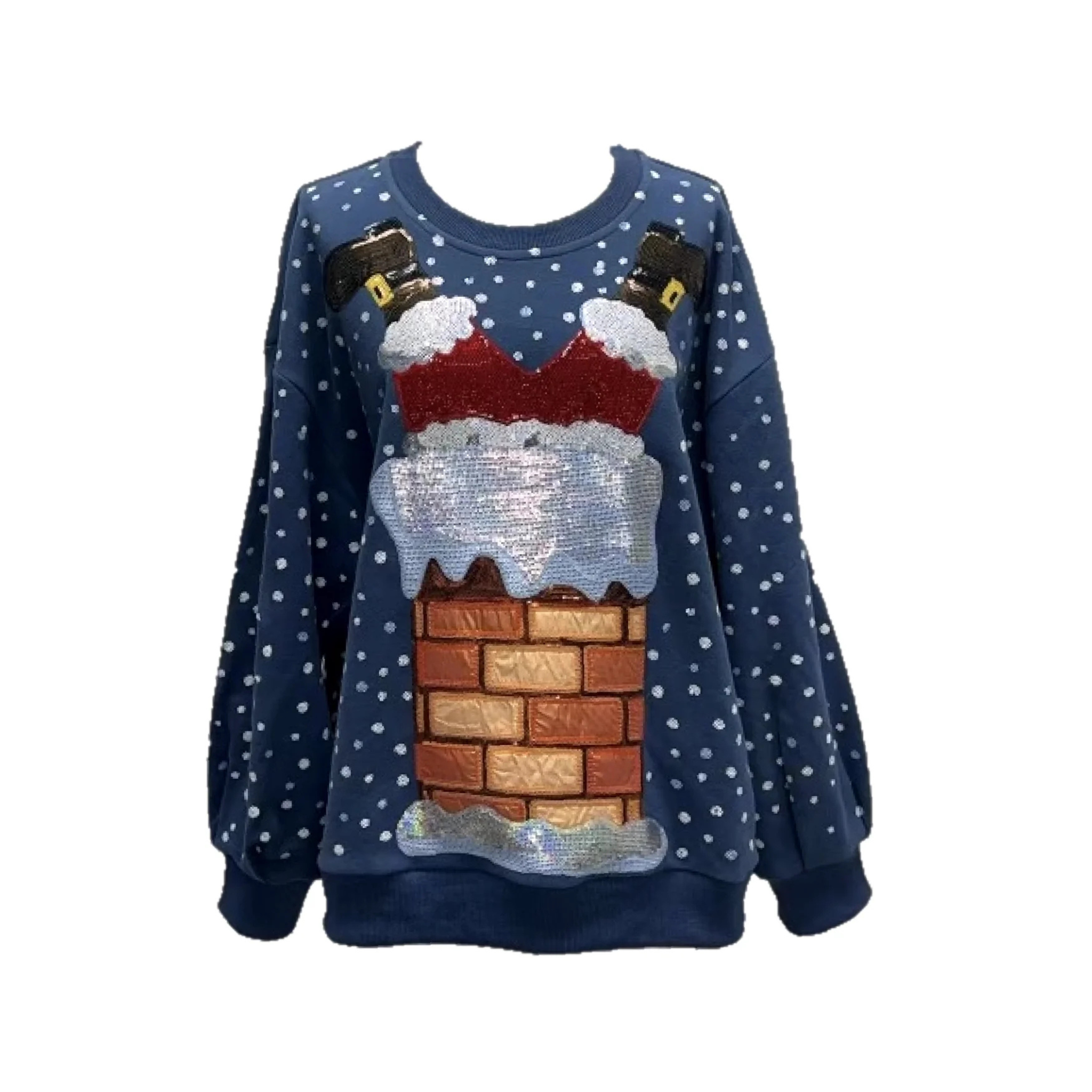 Blue Santa Stuck in Chimney Sweatshirt - Fairley Fancy