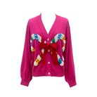 Pink Cardigan With Candy Cane And Bow - Fairley Fancy