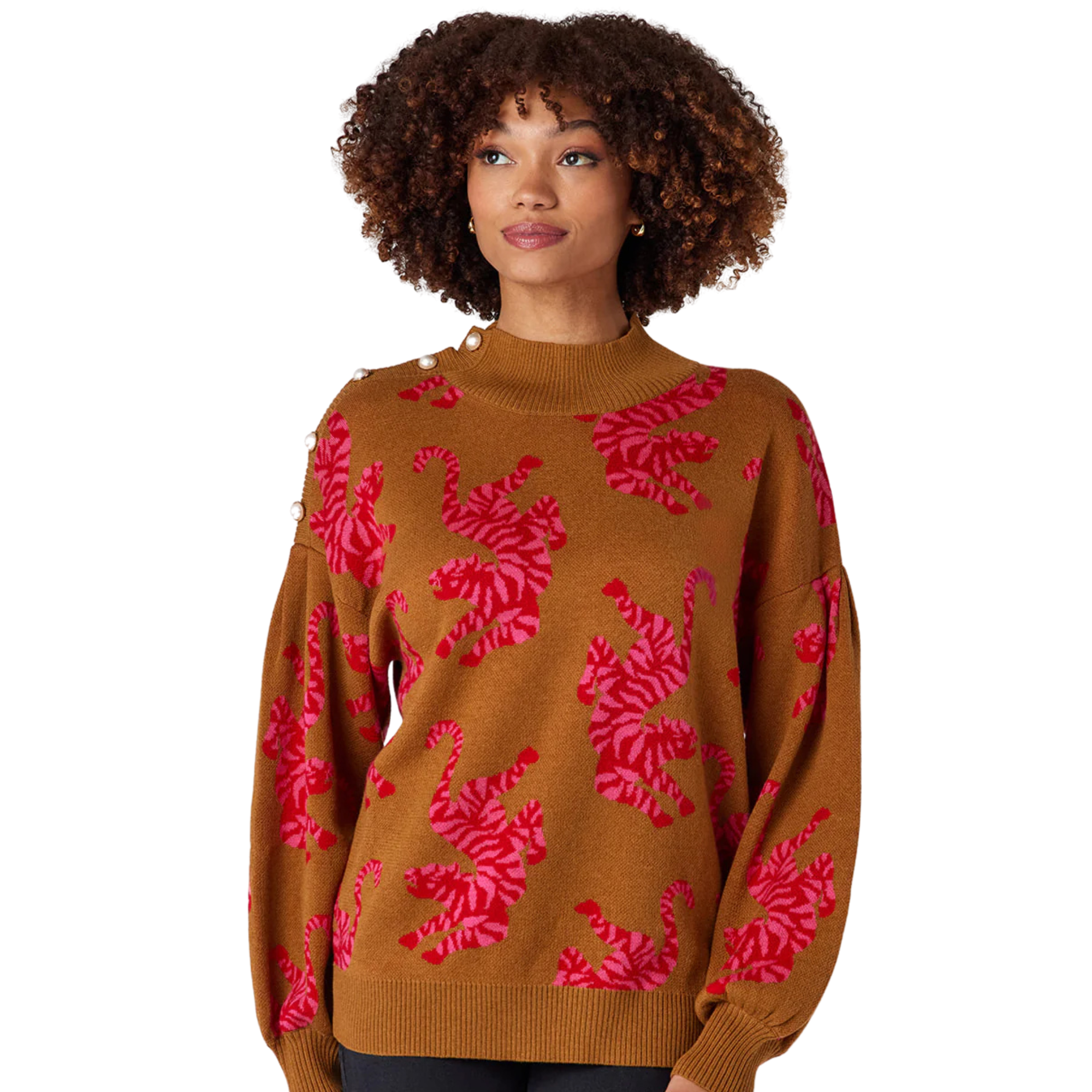 Charlotte Sweater in Tiger Tango - Fairley Fancy