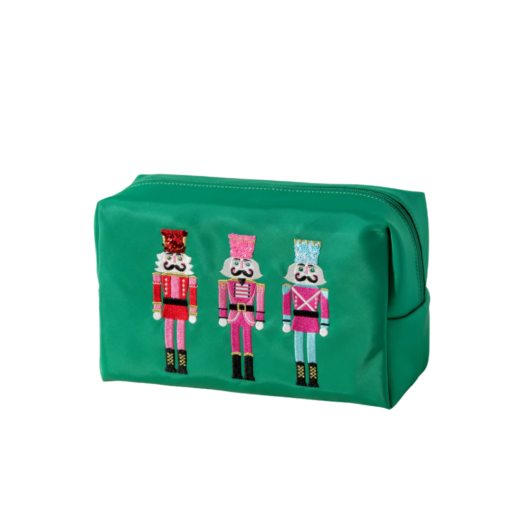 Cara Nutcracker Zip Pouch in Green - Fairley Fancy