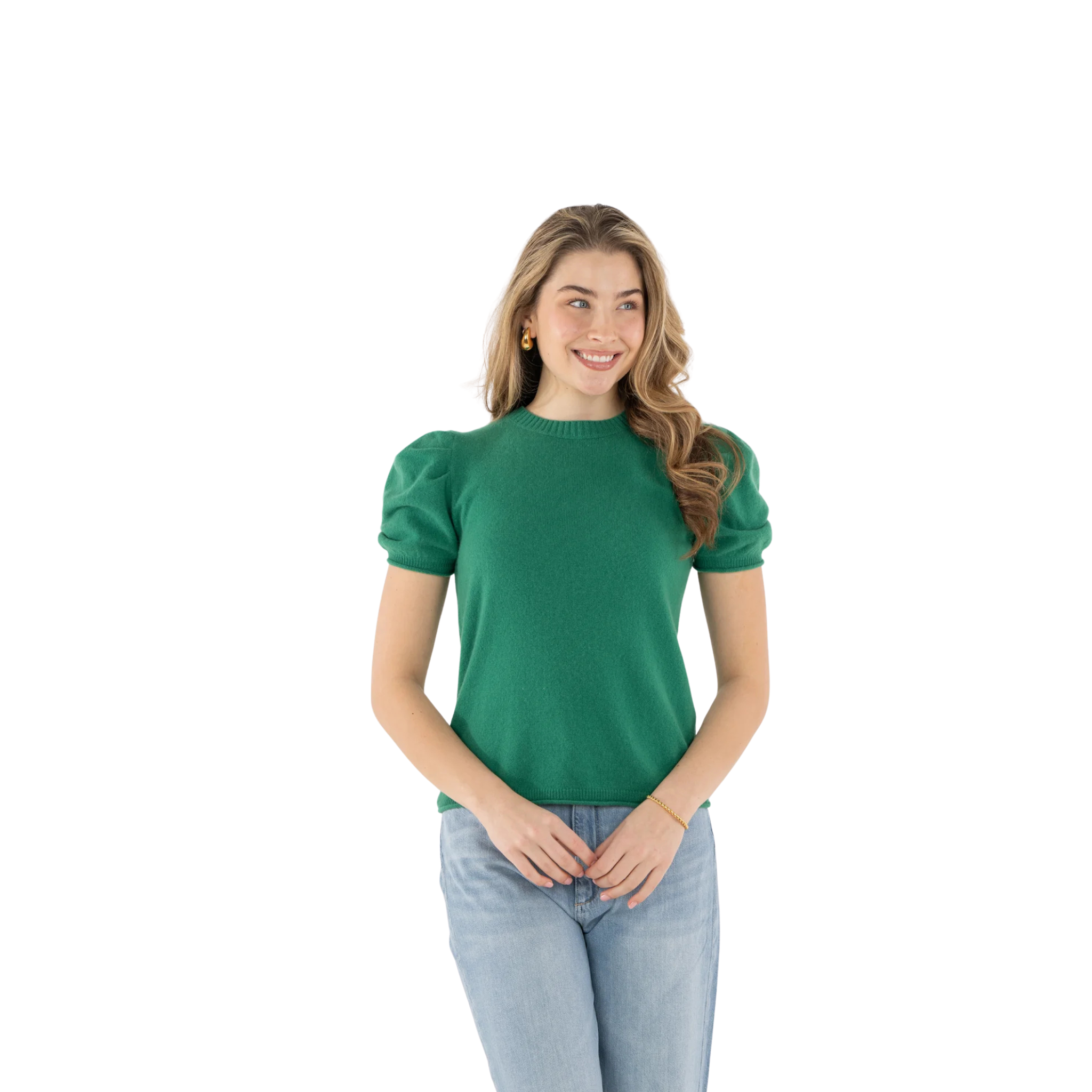 Crewneck Knit in Fairway Front Model View 