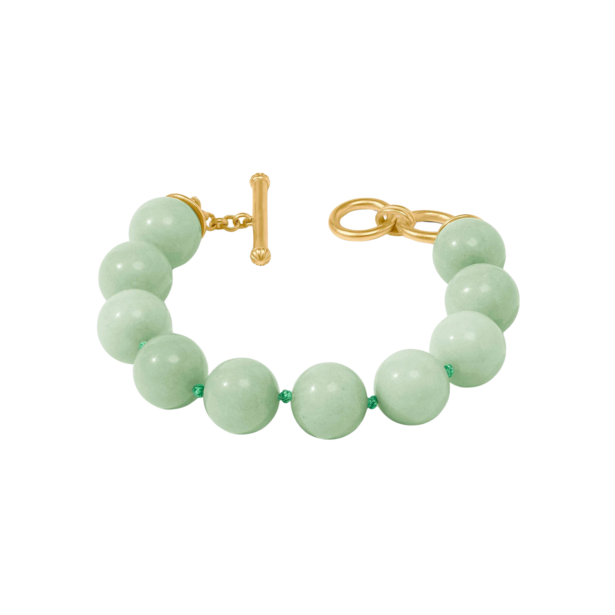 Portofino Beaded Bracelet in Aqua Front View 