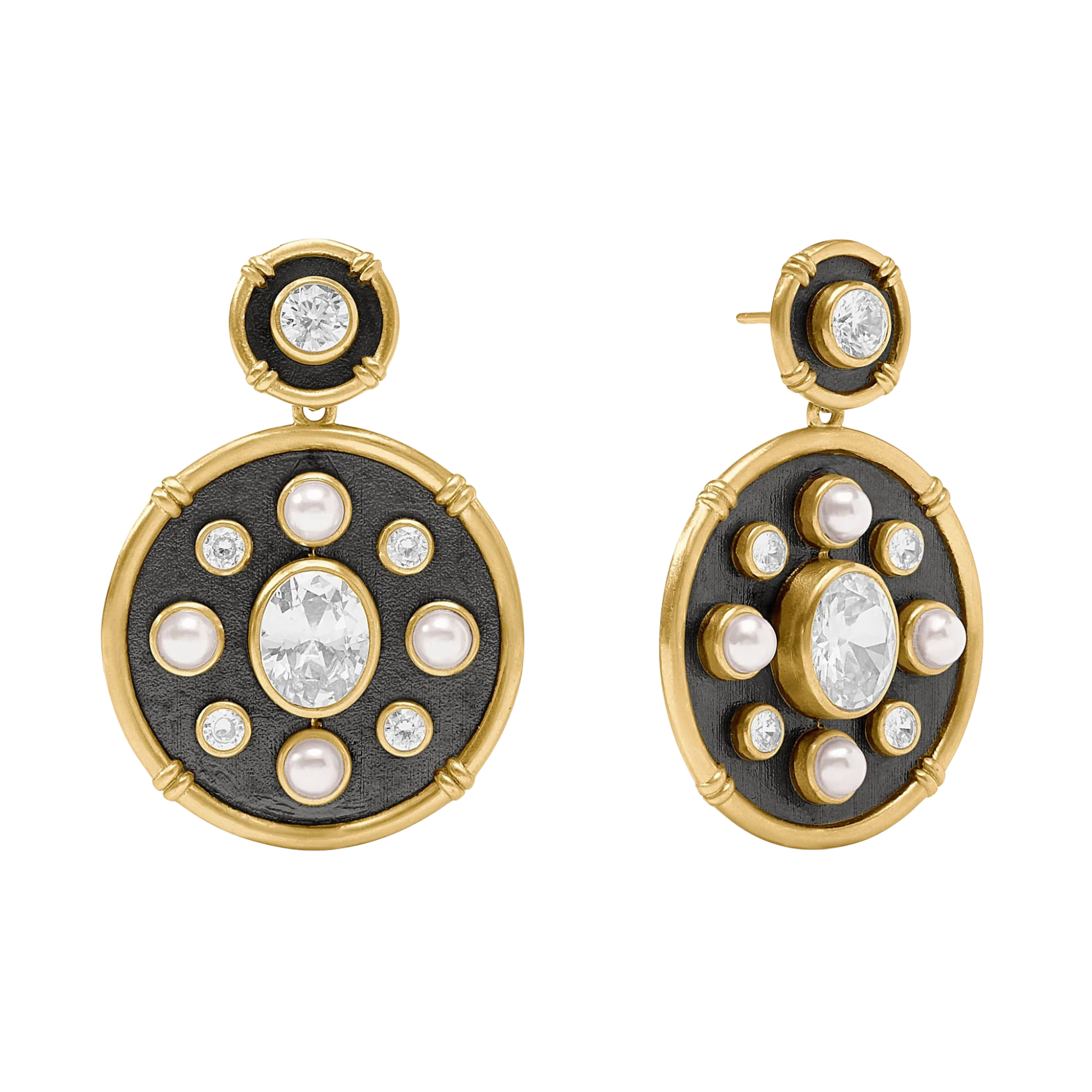 Tribeca Statement Earring in Cubic Zirconia Front View 