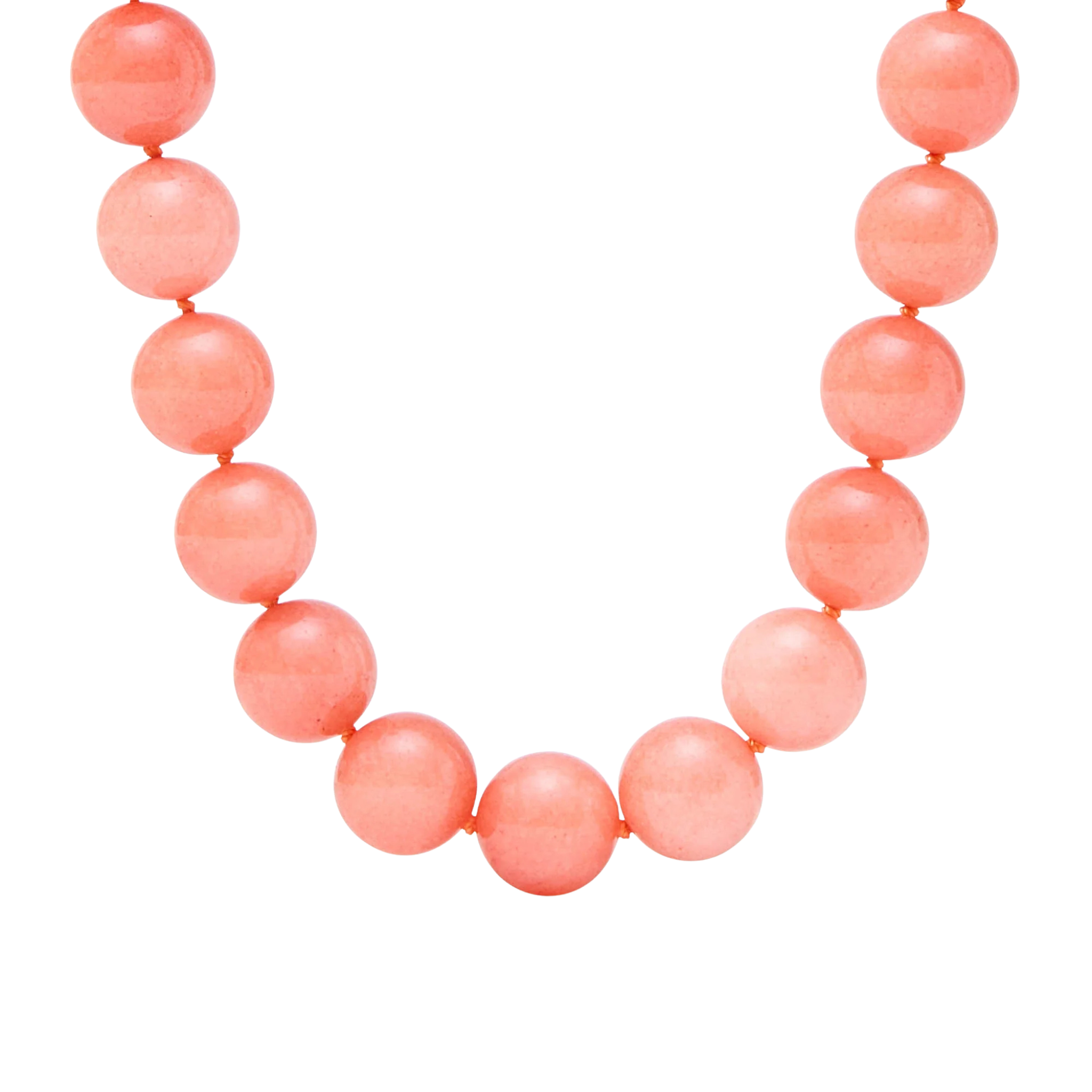 Portofino Beaded Necklace in Melon Front View 