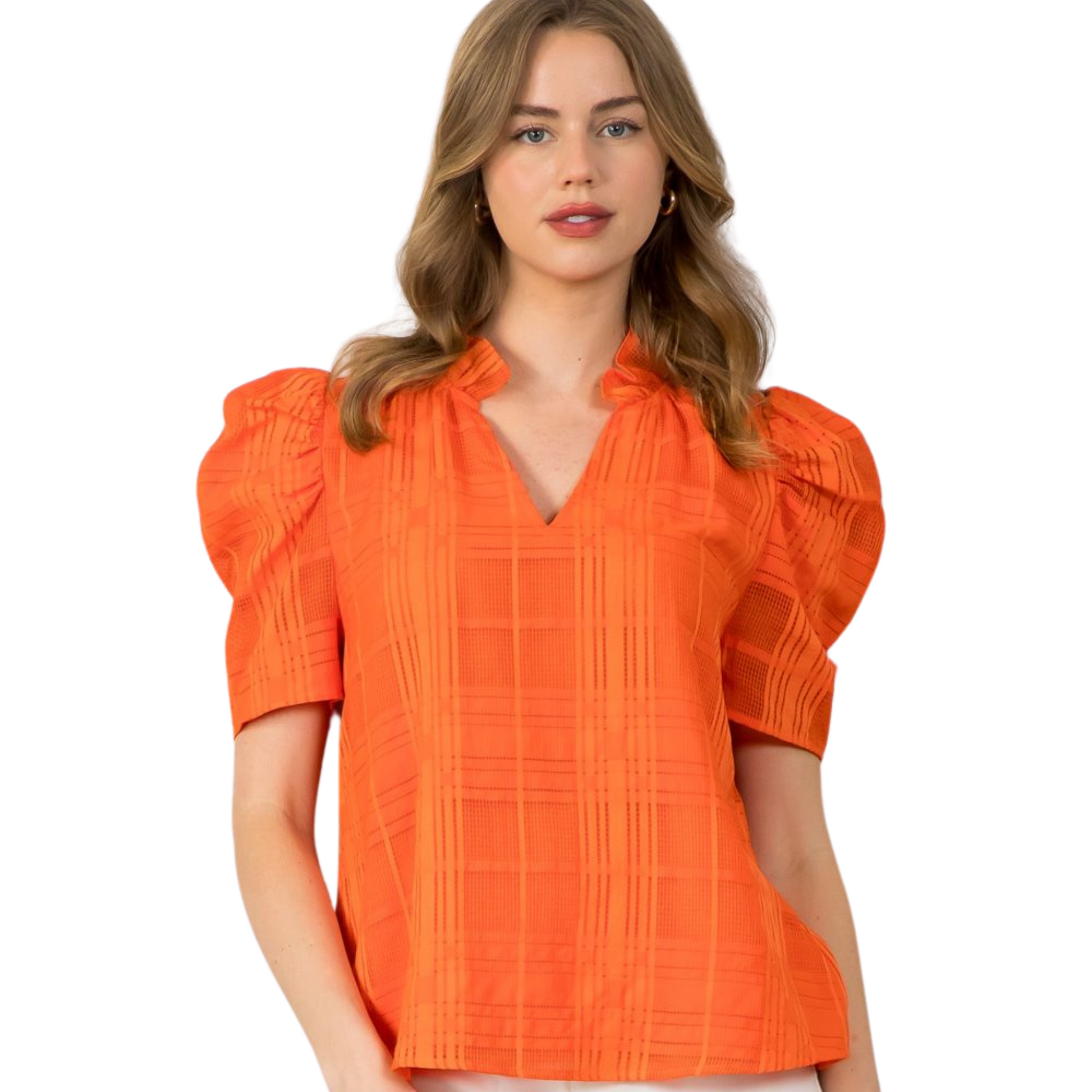 Short Sleeve Textured Top - FAIRLEY FANCY