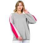 Rib Knit Colorblock Sleeve Sweater - Fairley Fancy