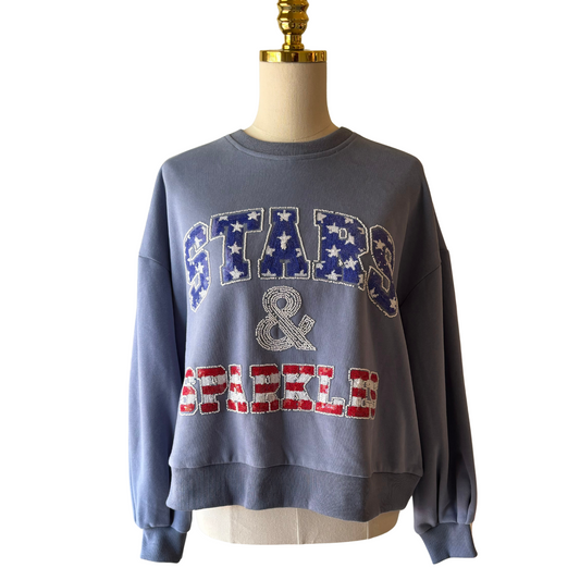 Blue 'Stars & Sparkles' Sweatshirt - Fairley Fancy
