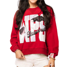 Arkansas Rhinestone Metallic Banner Sweatshirt Front View 