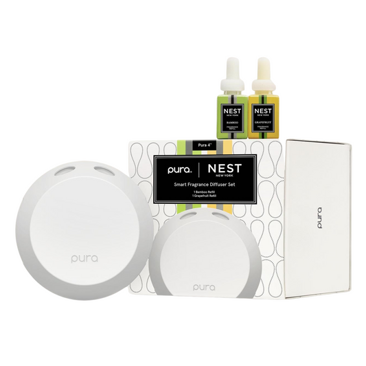 NEST x Pura 4™ Smart Fragrance Diffuser Set in Bamboo & Grapefruit - fairley fancy