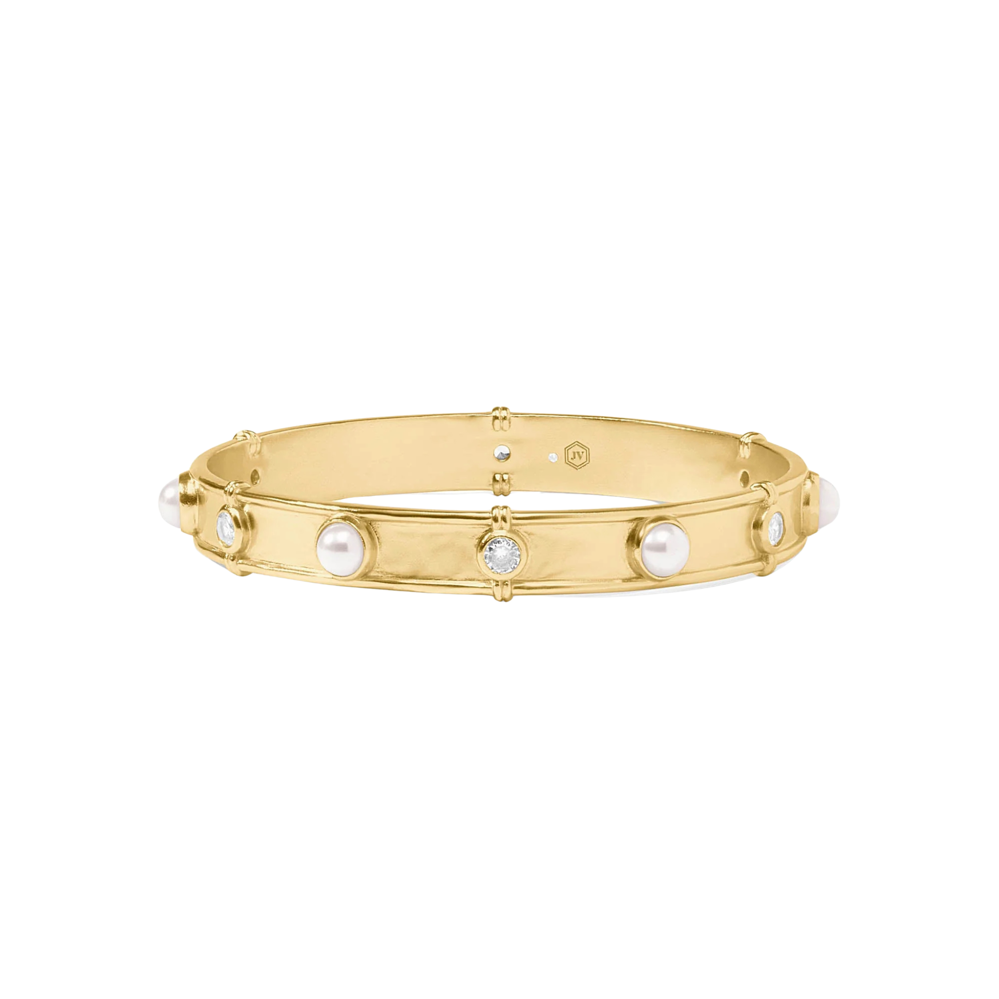 Tribeca Bangle in Pearl Front View 