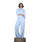 Hooded T-shirt in Aqua Front View with Model 