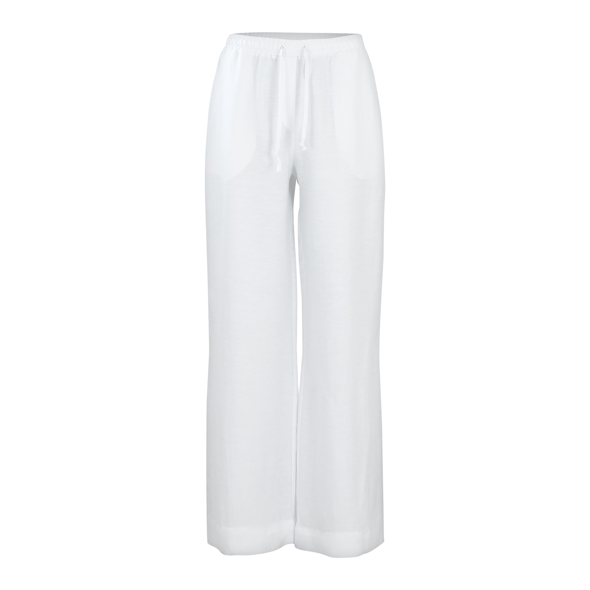 Linen Pant in White Front View 