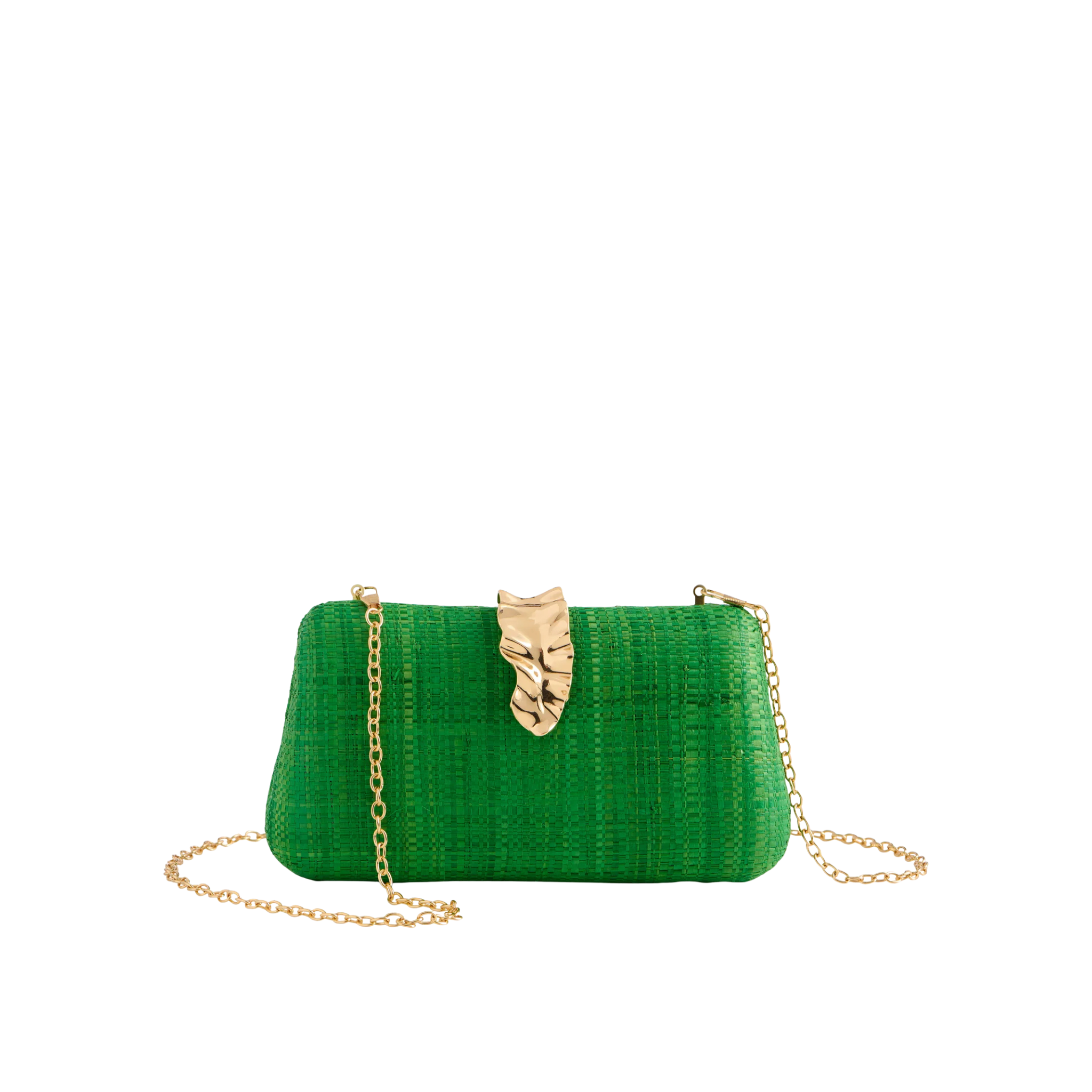 Nori Minaudière in Green Front View with Chain 