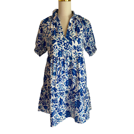 Short Sleeve Print Dress - Fairley Fancy