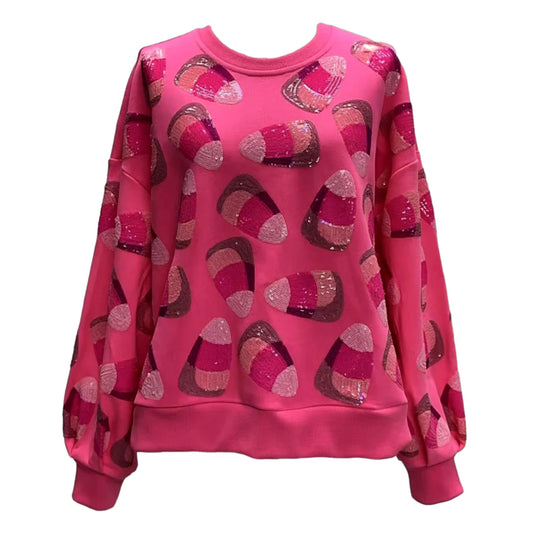 Neon Pink Candy Corn Sweatshirt - Fairley Fancy