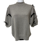 Short Puff Sleeve Sweater in Heather Grey - Fairley Fancy