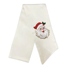 White wreath sash with embroidered Santa Claus face on a white background
