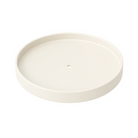 A minimalist round tray with a shallow depth and a small central hole, shown from a high-angle perspective on a solid white background.