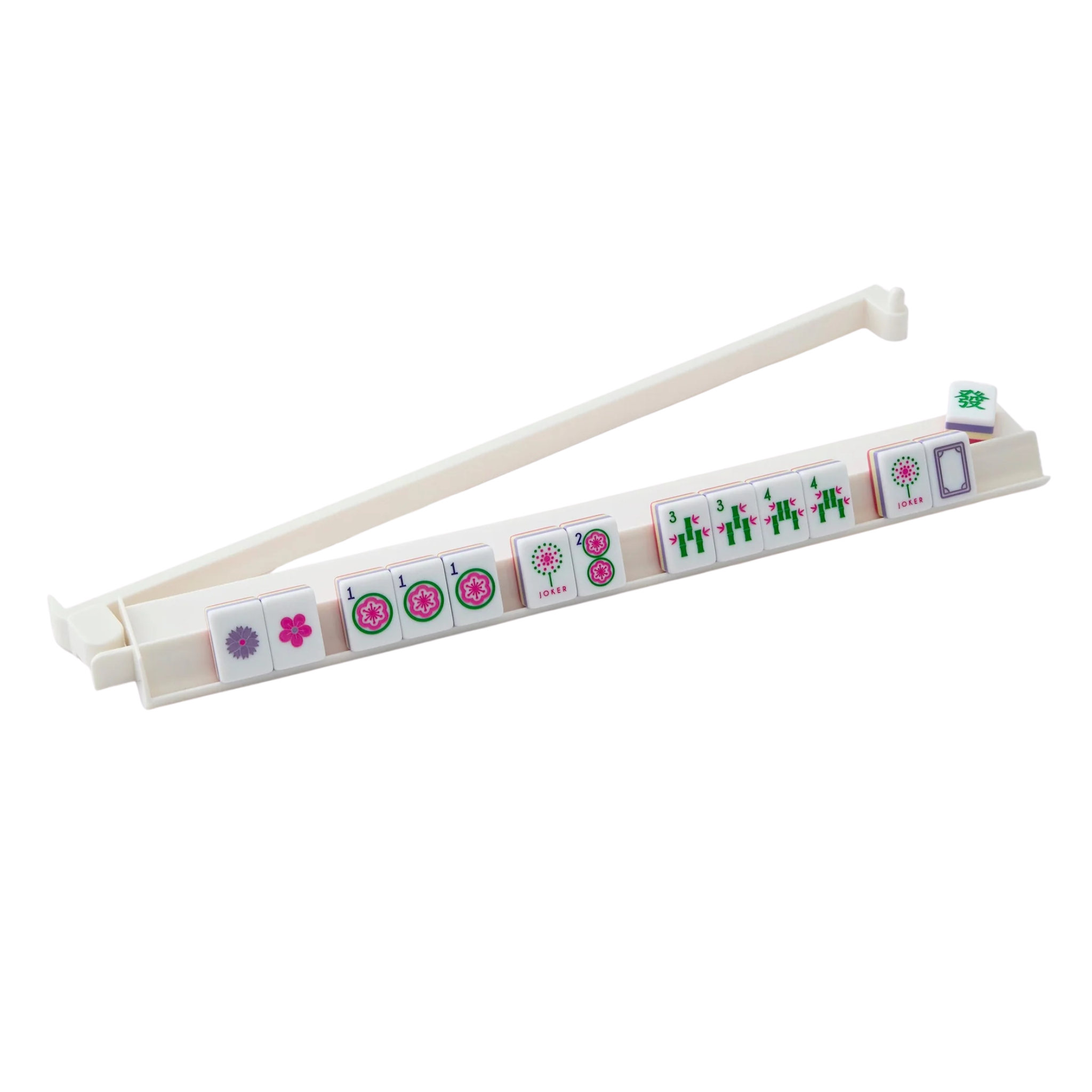 White Mahjong Rack & Pushers Set-Fairley Fancy