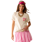 White T-Shirt with Martini Graphic Logo-Fairley Fancy