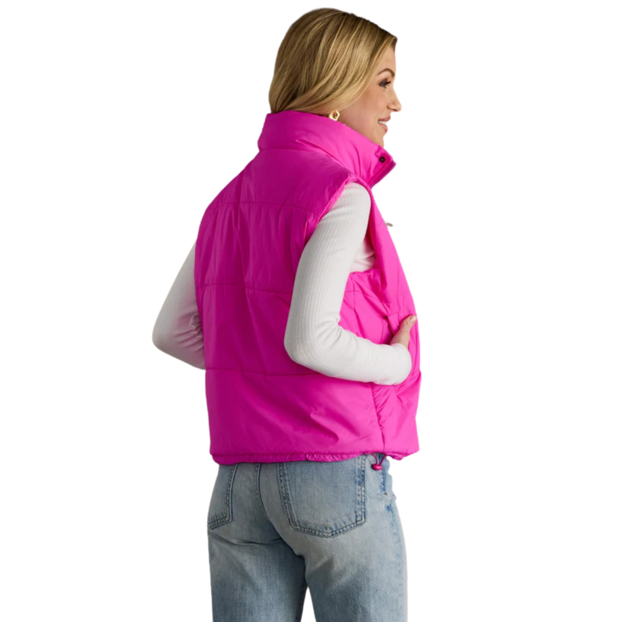 World Traveler Vest in Pink-Fairley Fancy