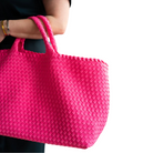 Woven Mahjong Bag Carryall-Pink-Fairley Fancy