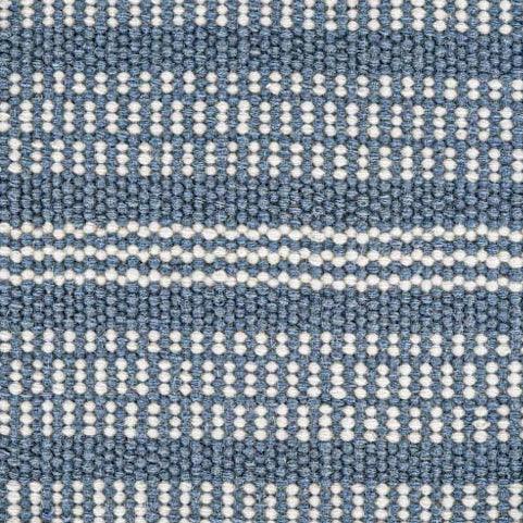 Benton Flatweave Rug in Blue and White Stripes - Fairley Fancy 