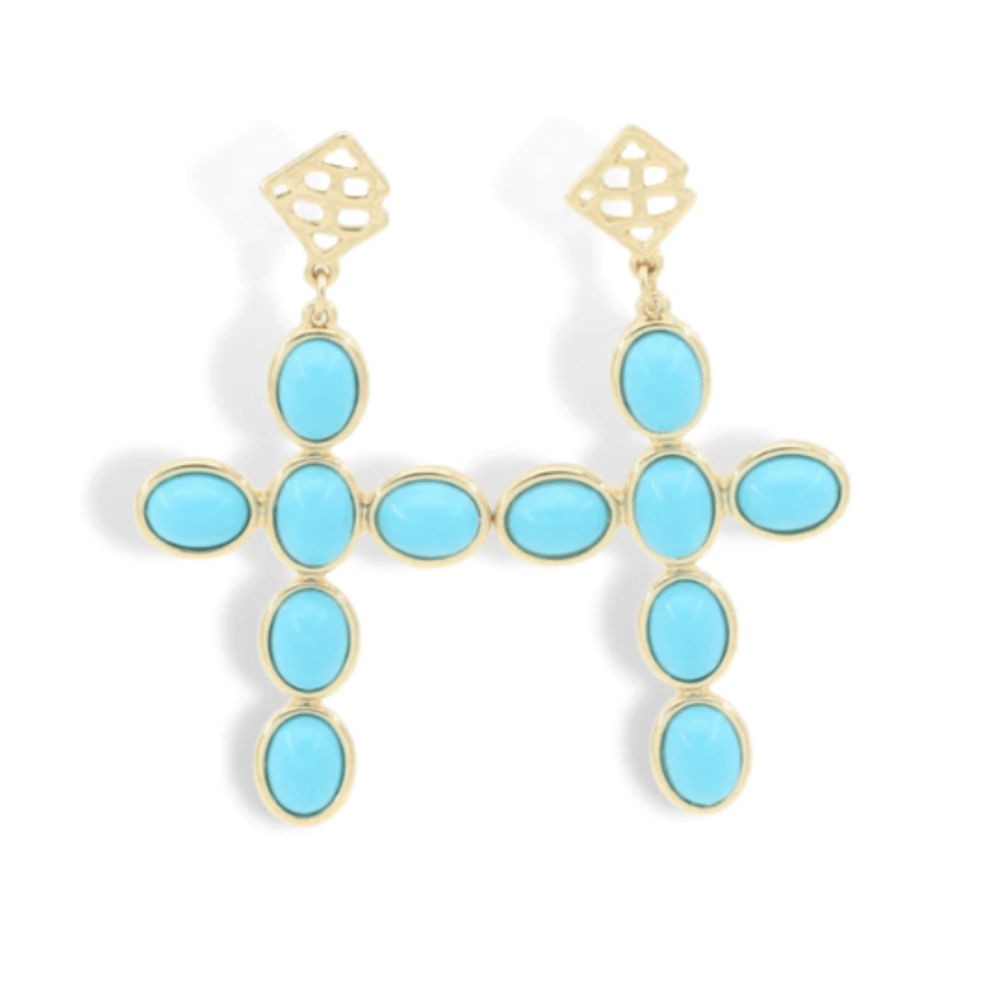 Cabochon Cross Earrings - Fairley Fancy 