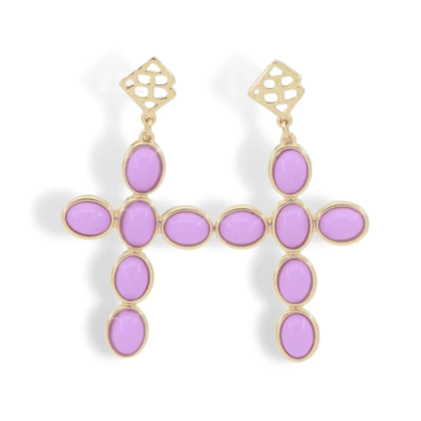 Cabochon Cross Earrings - Fairley Fancy 