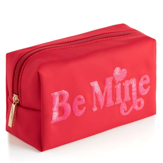 Cara "Be Mine" Cosmetic Zip Pouch in Red - Fairley Fancy 