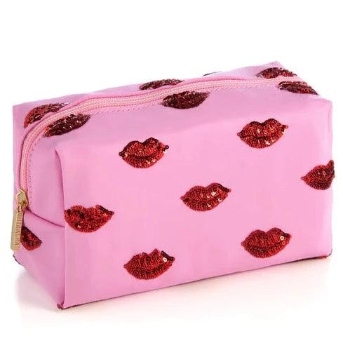 Cara Lips Cosmetic Pouch in Pink - Fairley Fancy 