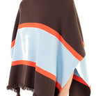 Colorblocked Poncho in Brown - Fairley Fancy