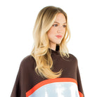 Colorblocked Poncho in Brown - Fairley Fancy