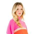 Colorblocked Poncho in Pink - Fairley Fancy