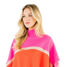 Colorblocked Poncho in Pink - Fairley Fancy