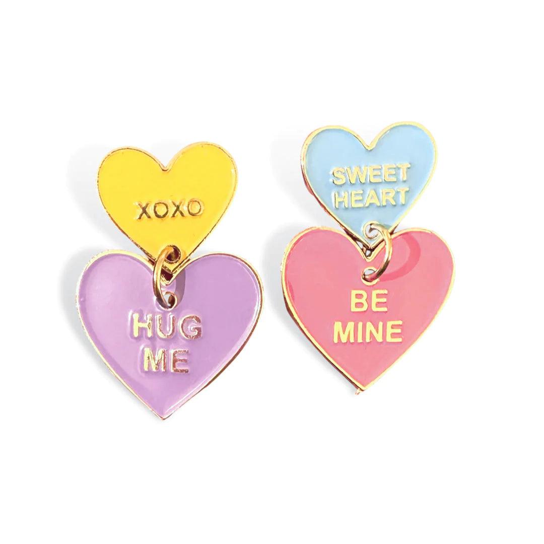 Conversation Hearts Drop Earrings - Fairley Fancy 