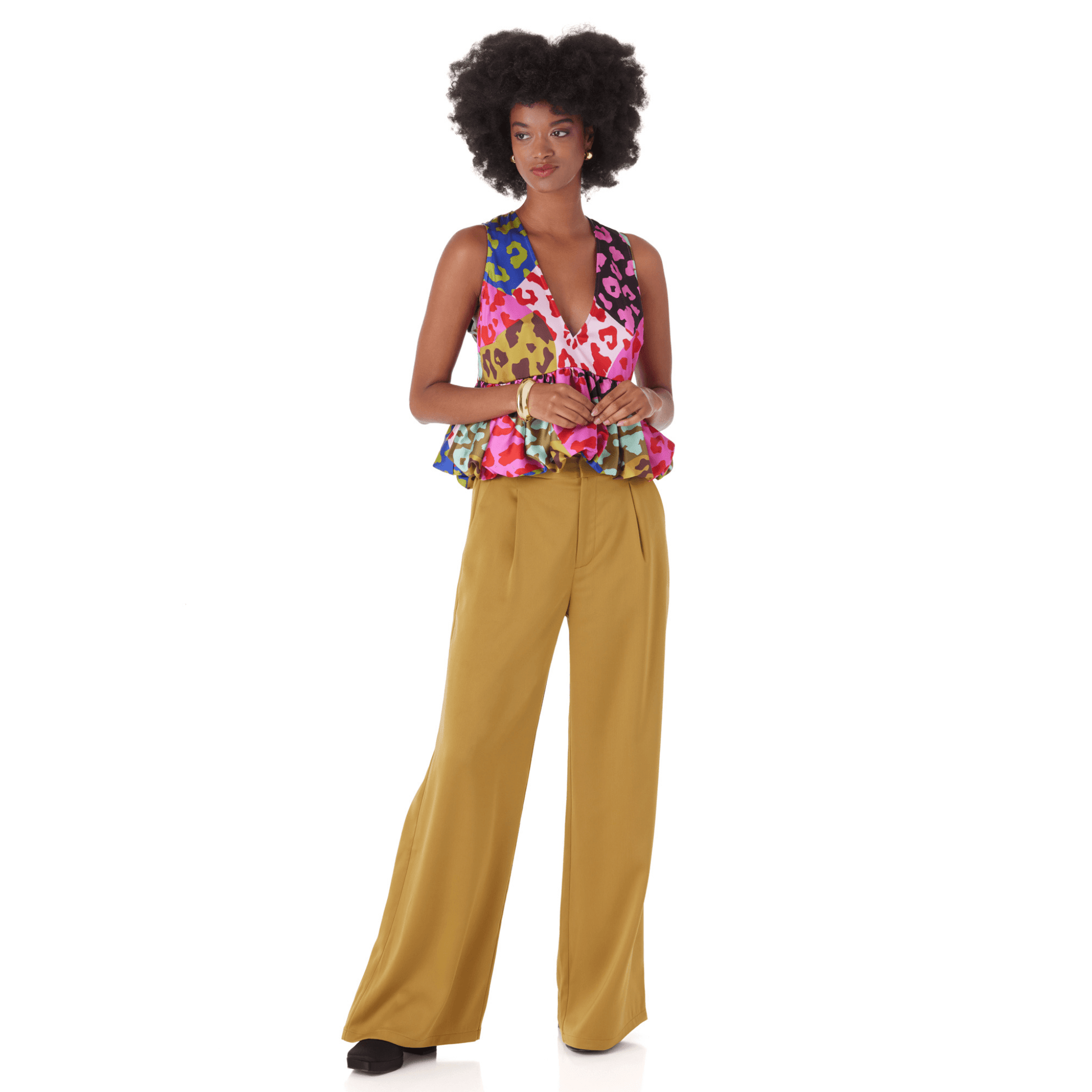 Cora Trouser in Amber Green - Fairley Fancy 