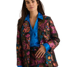 Corinne Long Sleeve Floral Bouquet Jacquard Jacket - Fairley Fancy