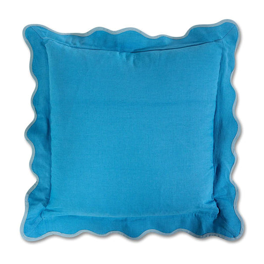 Darcy Linen Pillow in Peacock + Aqua - Fairley Fancy 