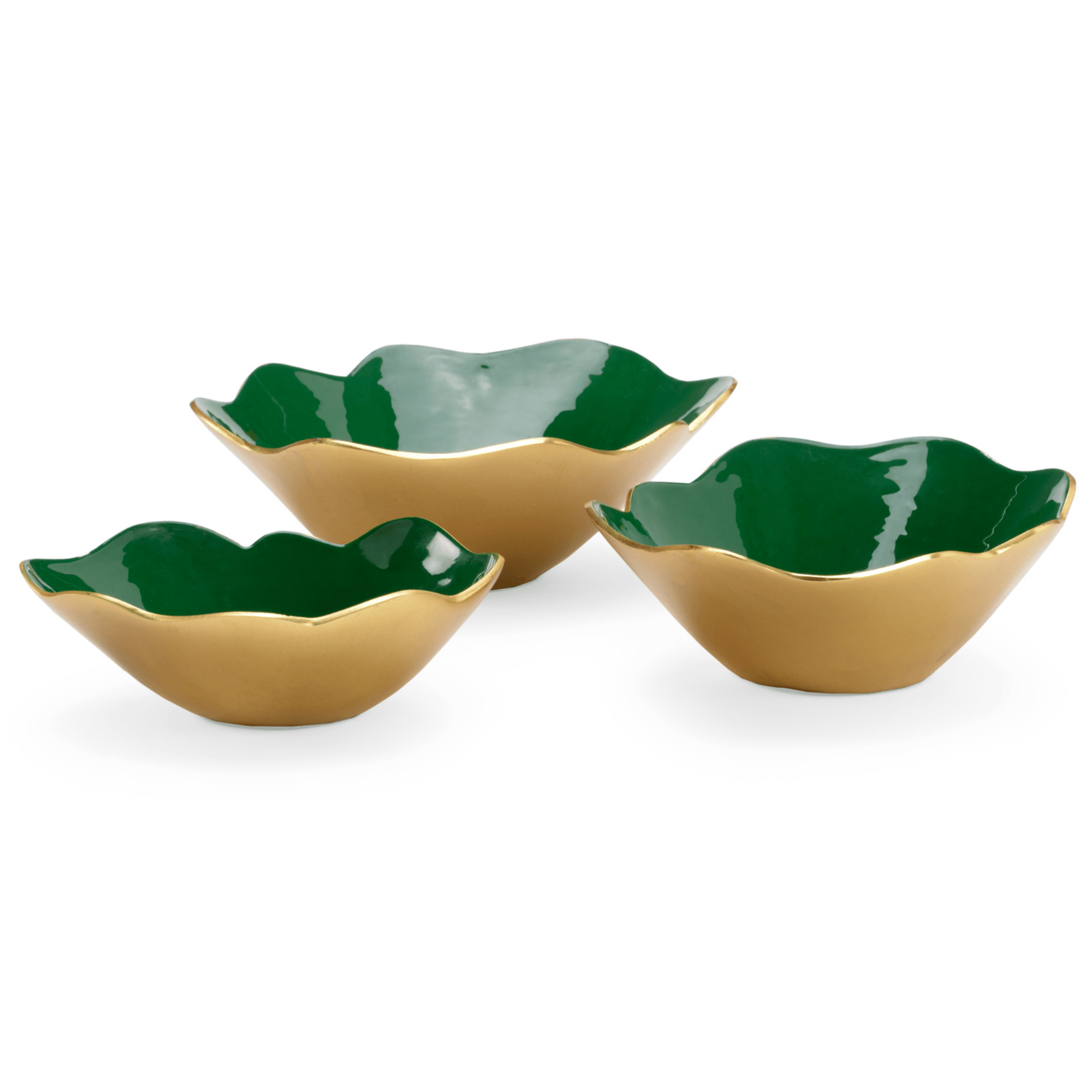 Emerald Enameled Bowls - Fairley Fancy 