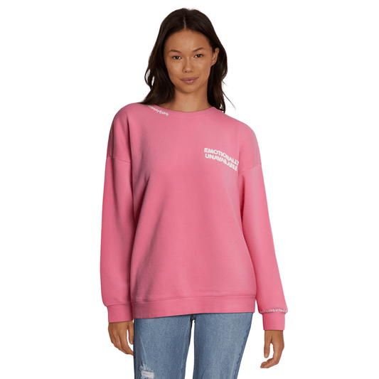 Emotionally Unavailable Roadtrip Sweatshirt in Aurora Pink - Fairley Fancy 