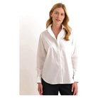 Esther Long Sleeve Sequin Trim Shirt in White - Fairley Fancy