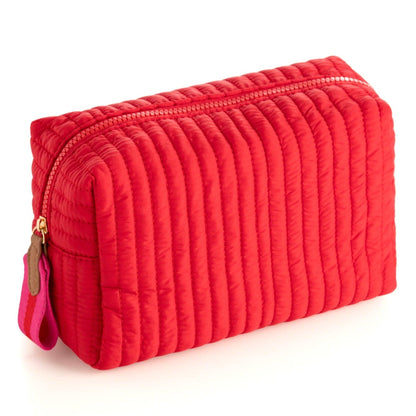 Ezra Quilted Nylon Large Boxy Cosmetic Pouch - Fairley Fancy 